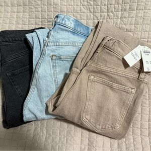 3 pairs of Abercrombie curve love 90s high-rise 26L